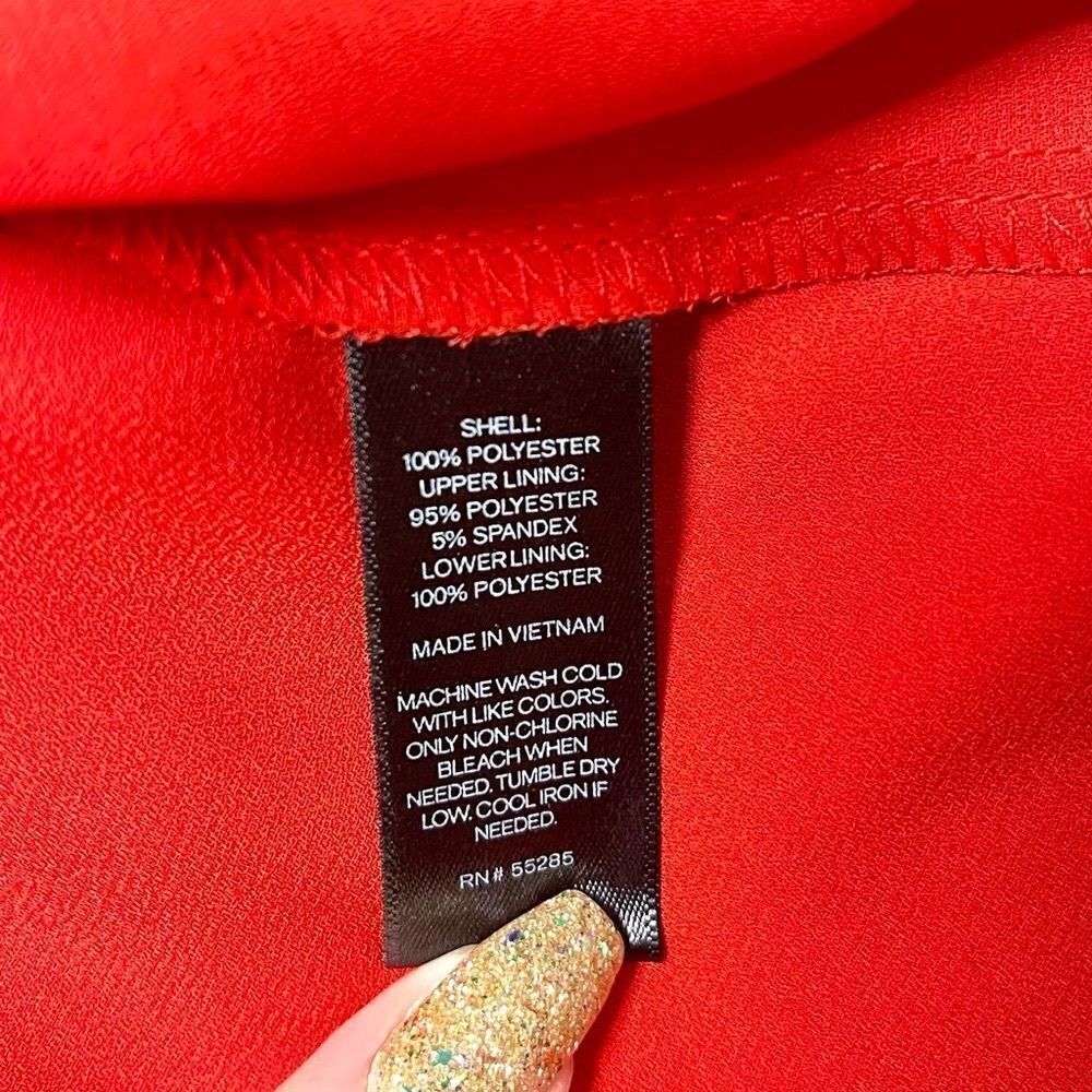 Express Red Spaghetti Strap High Slit Maxi Dress 4 NWT - Picture 10 of 11